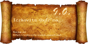 Iczkovits Oxána névjegykártya